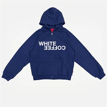 White Coffee Double Layer Zip Hoodie Navy NB kun i butikken